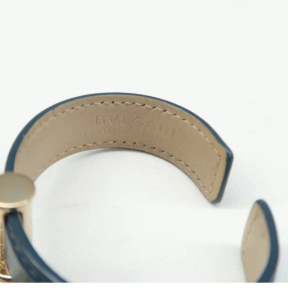 100% Authentic BVLGARI Leather Tag Cuff Bracelet - Picture 6 of 12